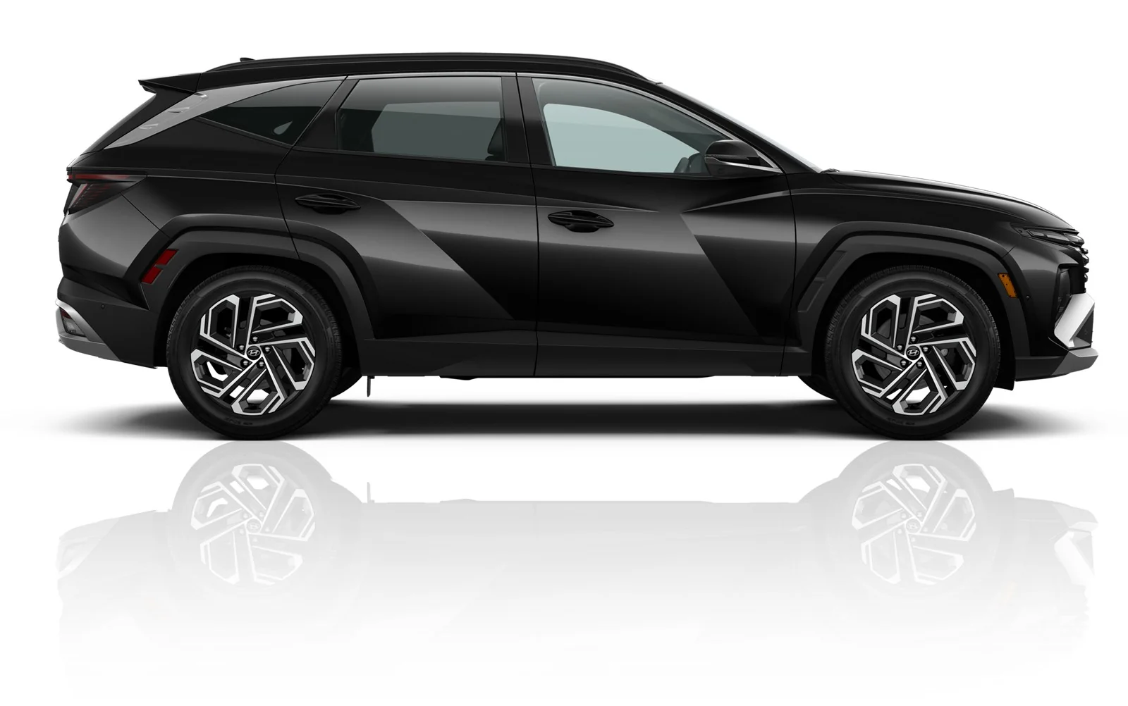 Black 2026 Hyundai Tucson Hybrid Limited AWD, side view